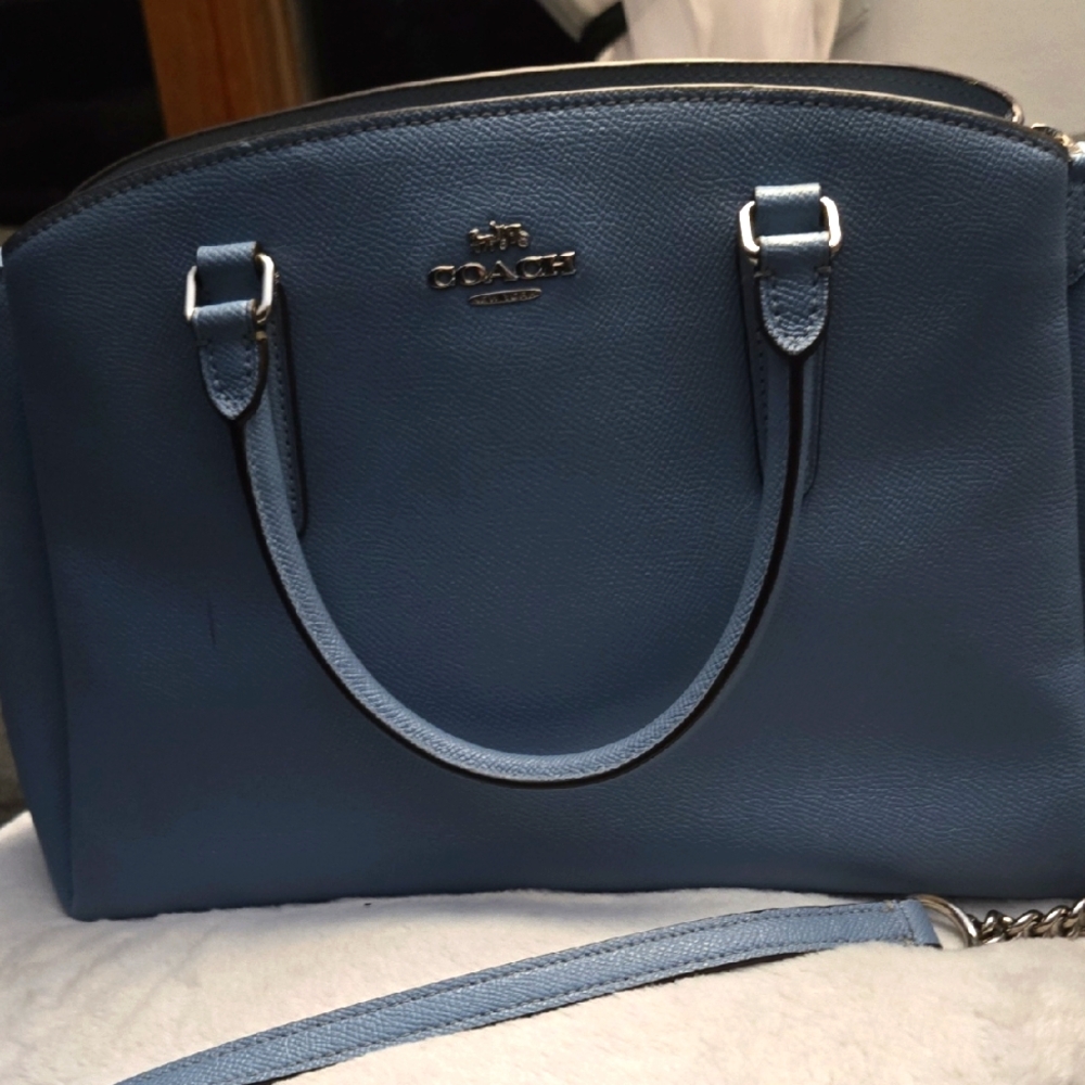 Coach Sky Blue Leather Satchel